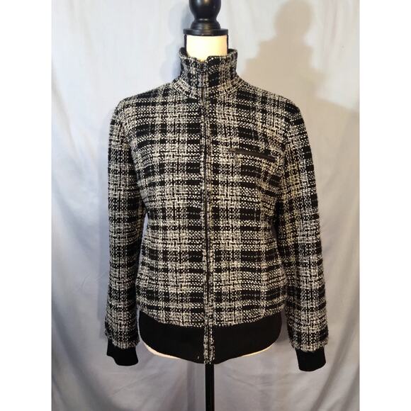 Chico's Tweed Zippered Wool Blend Jacket - Picture 1 of 7